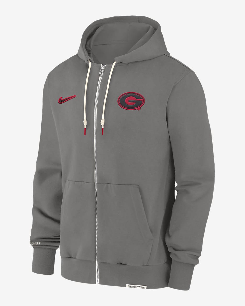 Georgia Bulldogs Sideline Player Men s Nike Dri FIT College Full Zip Hoodie. Nike